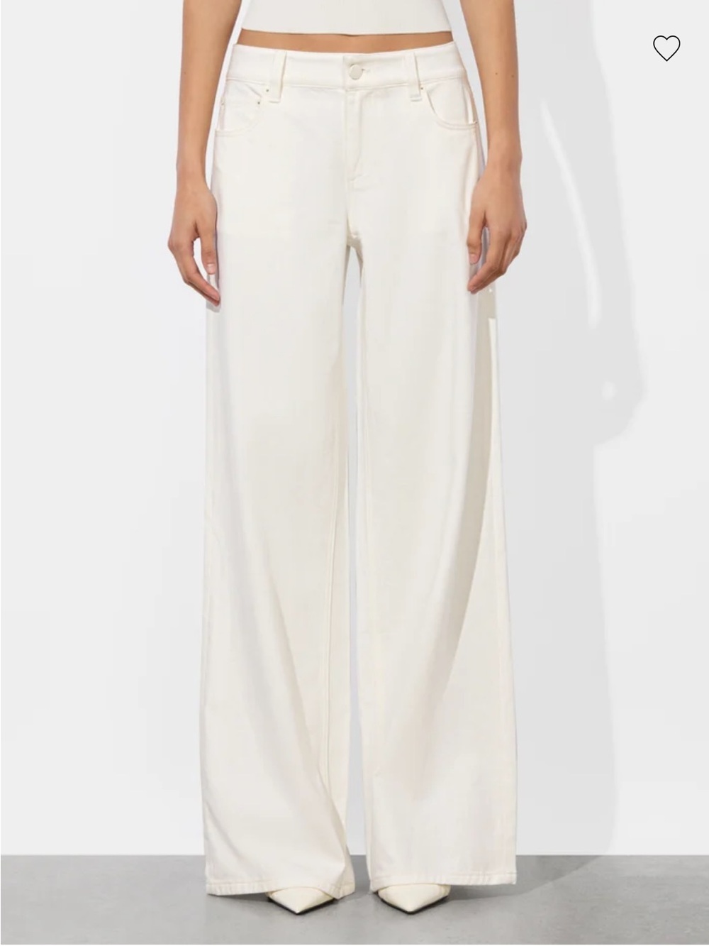 Alice + Olivia Wide Leg White Jeans